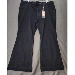 Laurie Felt Silky Flare Leg Jeans‎ Womens 3XP 46x29 Dark Blue Denim Stretch NWT